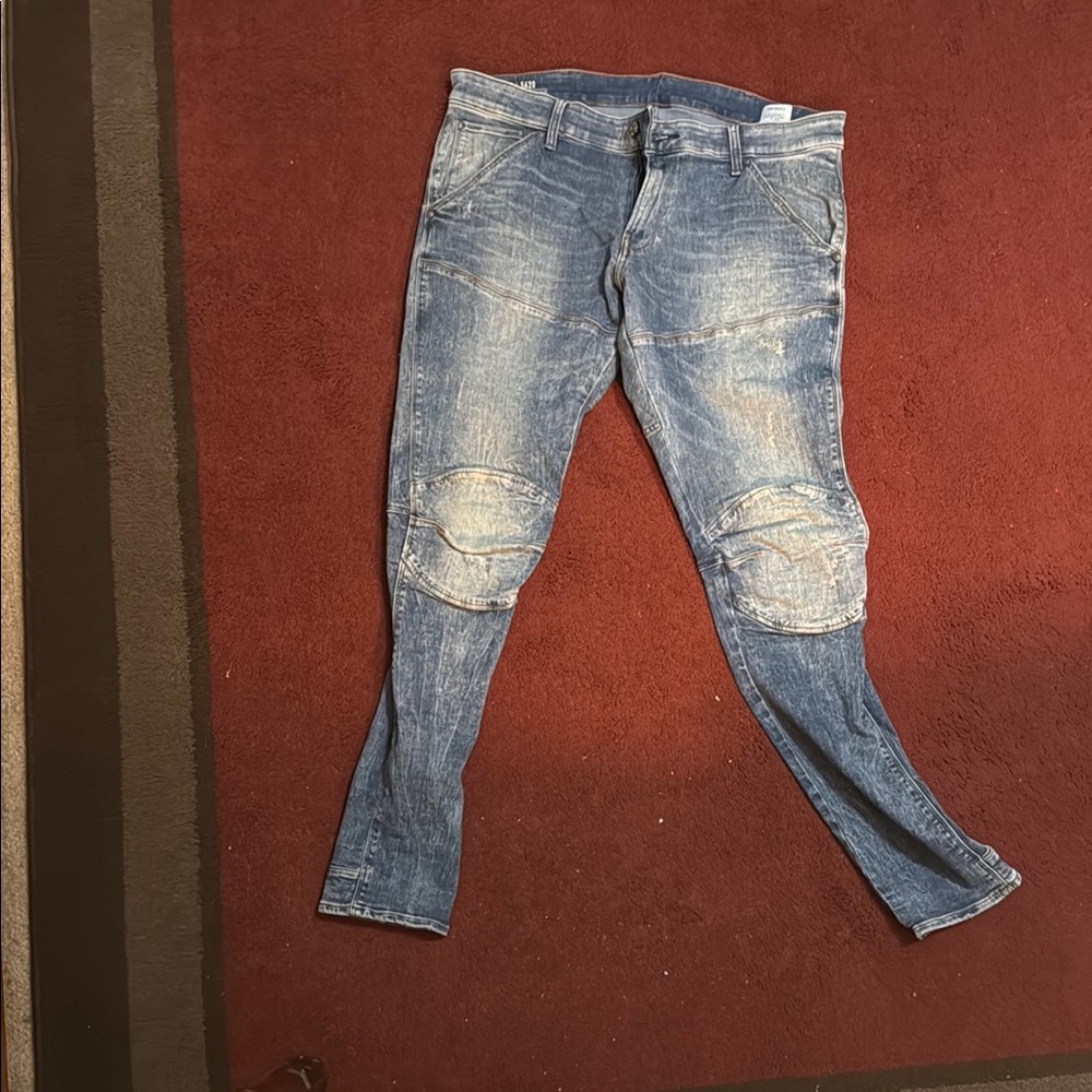 Blue Skinny Distressed Denim Jeans